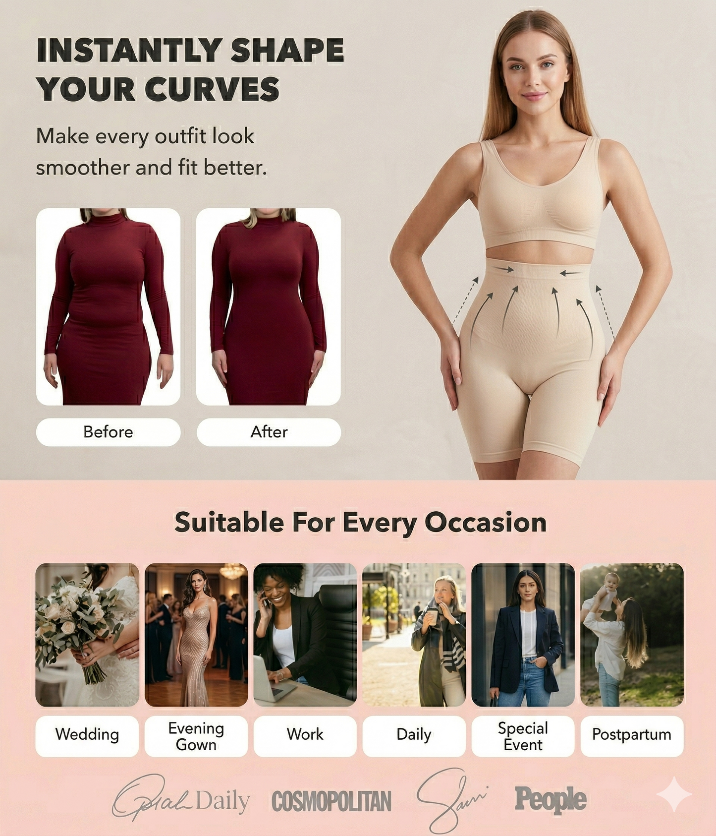 Women's Seamless High-Waist Tummy Control Shorts