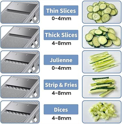 Safe & Adjustable Multi-Function Vegetable Cutter