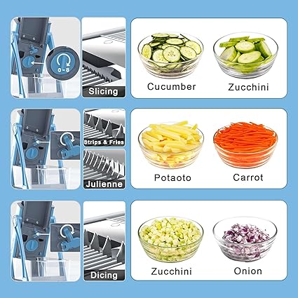 Safe & Adjustable Multi-Function Vegetable Cutter