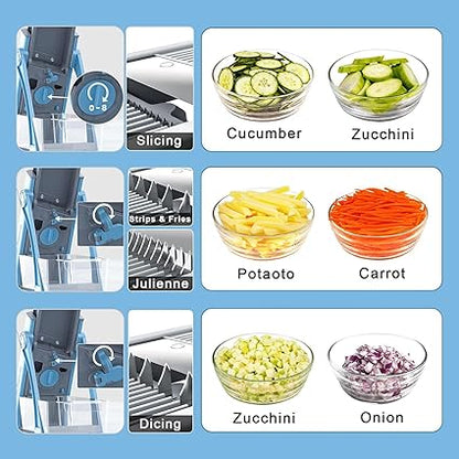 Safe & Adjustable Multi-Function Vegetable Cutter